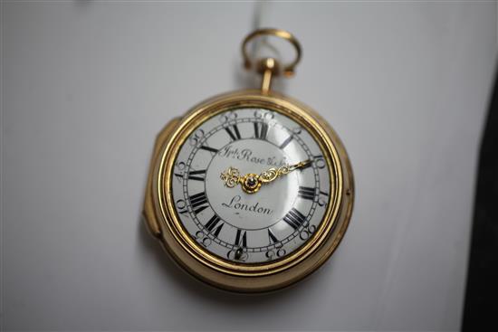 An 18th century gold keywind verge pair cased pocket watch by Joseph Rose & Son, London,